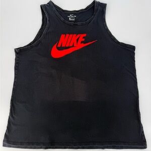 Nike Sleeveless Tee XXL Black Red Logo Gym Training Tank Top
